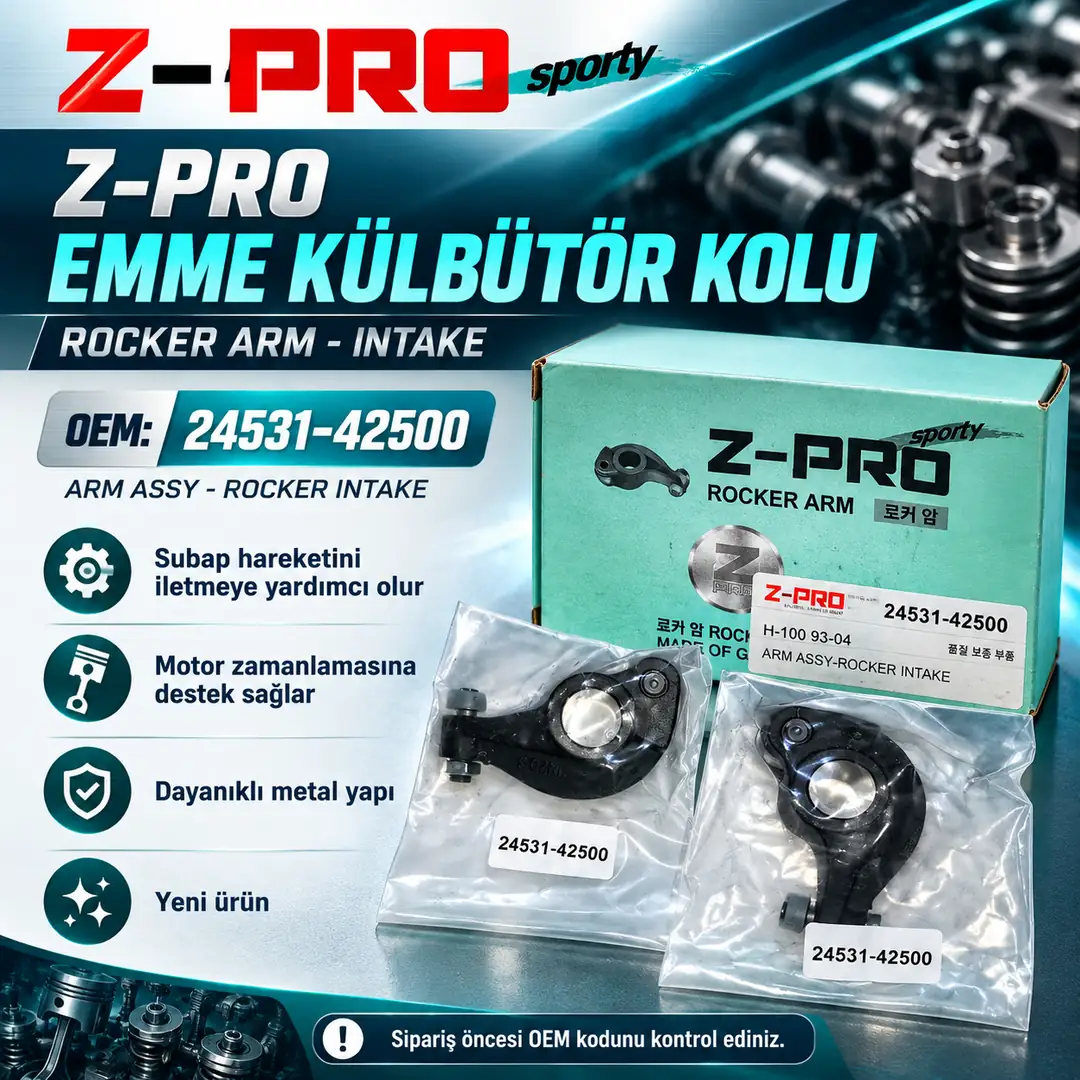 Ürün görseli: Z-PRO Hyundai H100 1993-2004 Emme Subap Külbütör Kolu Rocker Arm 24531-42500